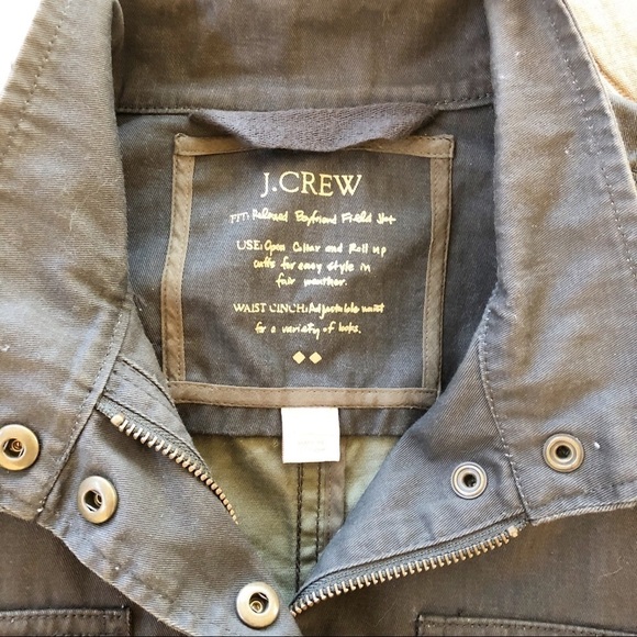 J. CREW Custom Hand Painted Boyfriend Field Jacket Size Small in Olive Green - Picture 9 of 12